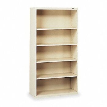 TENNSCO Bookcase 66 Steel 5 Shelf Putty, 1PX79