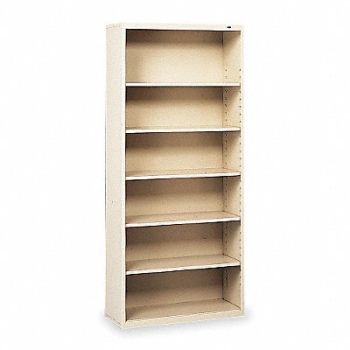TENNSCO Welded Steel Bookcase 78in 6 Shelf Putty, 1PX82