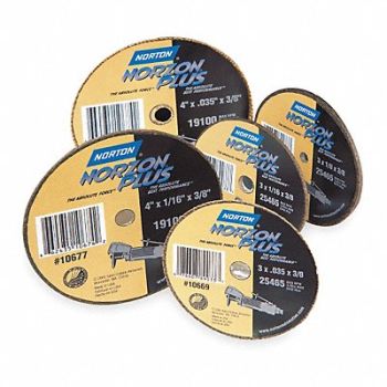 NORTON CutOff Wheel NorZon Plus 3 x.062 x3/8, 1PYA8