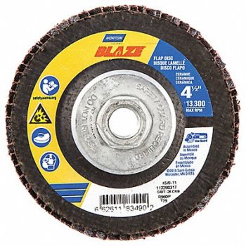 NORTON H7406 Fiber Disc 4 1/2 in Dia 5/8in Arbor, 1PYE9