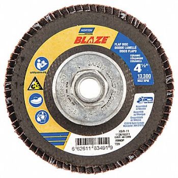 NORTON H7406 Fiber Disc 4 1/2 in Dia 5/8in Arbor, 1PYF1
