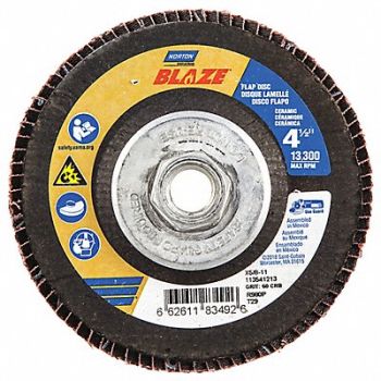 NORTON H7406 Fiber Disc 4 1/2 in Dia 5/8in Arbor, 1PYF2
