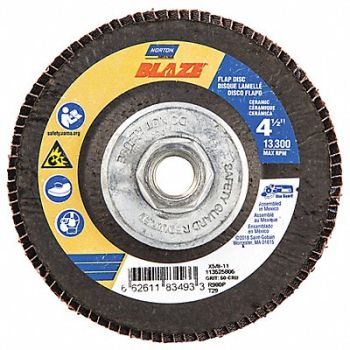 NORTON H7406 Fiber Disc 4 1/2 in Dia 5/8in Arbor, 1PYF3