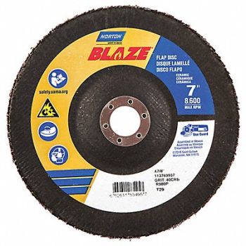 NORTON H7410 Fiber Disc 7 in Dia 7/8in Arbor 40 Grit, 1PYF5