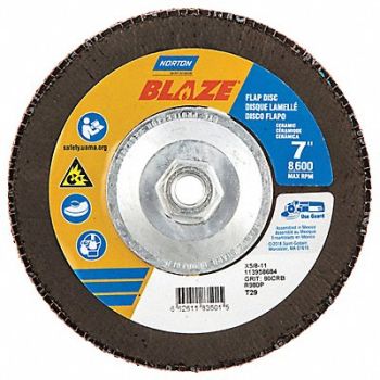 NORTON H7409 Fiber Disc 7 in Dia 5/8in Arbor 80 Grit, 1PYG2