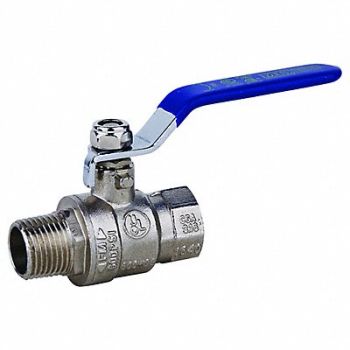 GRAINGER APPROVED CP Brass Ball Valve FNPT x MNPT 1, 1PYX5