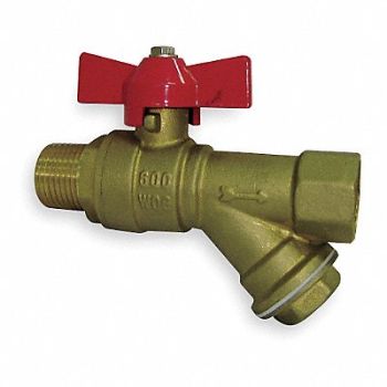 GRAINGER APPROVED Ball Valve Brass 3/4 In NPT M x F, 1PYZ2