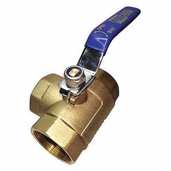 GRAINGER APPROVED Brass Ball Valve 3-Way FNPT x FNPT 2 in, 1PZA6