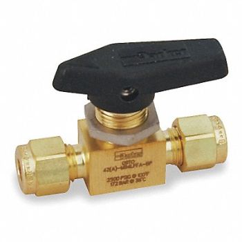 PARKER Brass Ball Valve Comp x Comp 3/8 in, 1RAJ8