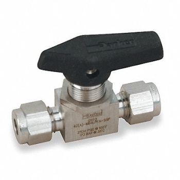 PARKER SS Ball Valve Comp x Comp 1/4 in, 1RAY7