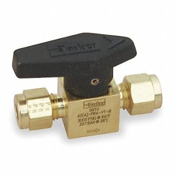 PARKER Rotary Plug Valve 1/2 In Brass 1/4 Turn, 1RBC9