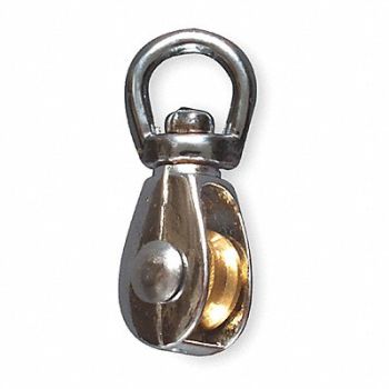 GRAINGER APPROVED Swivel Eye Pulley Chrome, 1RCE6