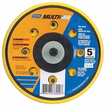 NORTON Hook-and-Loop Disc Backup Pad 5 in Dia, 1RDN9