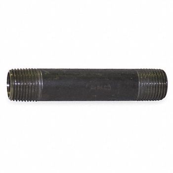 GRAINGER APPROVED Black Pipe Nipple Threaded 1/2x10 In, 1RJX7