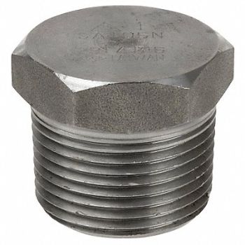 GRAINGER APPROVED Hex Head Plug 316L SS 4 in Class 3000, 1RTK2