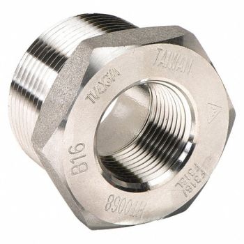 GRAINGER APPROVED Hex Reducing Bushing 316 SS 1 x 1/2 in, 1RTU1