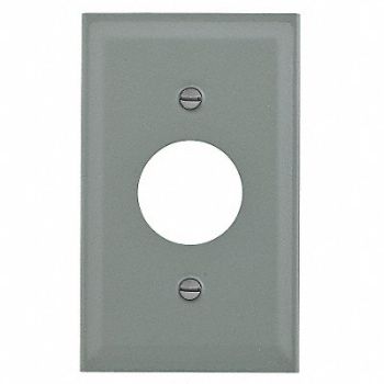 HUBBELL WIRING DEVICE-KELLEMS Single Receptacle Cover Ivory, 1RYN2