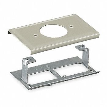 HUBBELL WIRING DEVICE-KELLEMS Single Receptacle Cover Ivory, 1RYN4