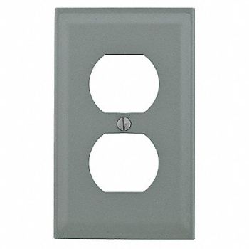 HUBBELL WIRING DEVICE-KELLEMS Single Receptacle Cover Ivory, 1RYN6
