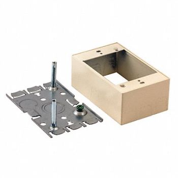 HUBBELL WIRING DEVICE-KELLEMS Switch and Receptacle Box Ivory, 1RYU9