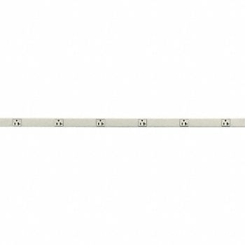 HUBBELL WIRING DEVICE-KELLEMS Prewired Raceway 6 Outlets Ivory, 1RZB3