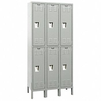 HALLOWELL Lckr 2x3Lckr LtGry 78 x45 x18 Assm, 1RZU8