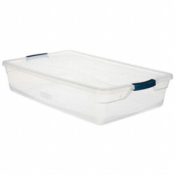 RUBBERMAID Storage Tote Clear Solid Polypropylene, 60VZ28