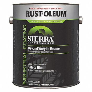 RUST-OLEUM Acryl EnamelSafetyBlueGloss 1gal, 1TBF7