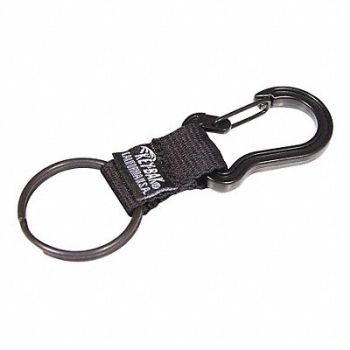 KEY-BAK Key Ring with Snap-On Carabiner Black, 1TCY3