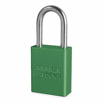 AMERICAN LOCK D1918 Lockout Padlock KD Green 1-7/8 H, 1TDB9