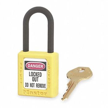 MASTER LOCK D1942 Lockout Padlock KD Yellow 1-3/4 H, 1TDD2