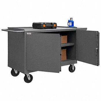 DURHAM MFG Mobile Cabinet Bench Steel 66 W 24 D, 1TGL6