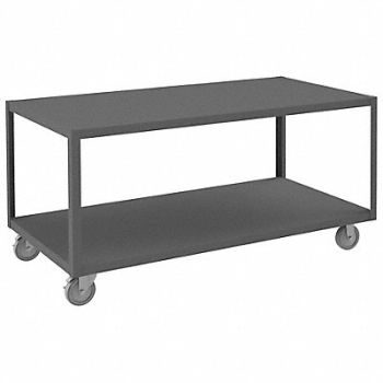 DURHAM MFG Mobile Table 2 Shelves, 1TGP3