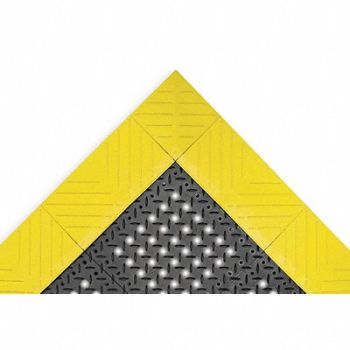 NOTRAX Drainage Mat Black wYlwBrdr 4 ft.x6 ft., 9RD76