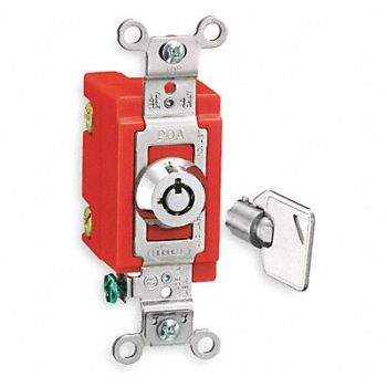 HUBBELL Wall Swtch 4-Way 20A SS Barrl Key Lockng, 1TJW9