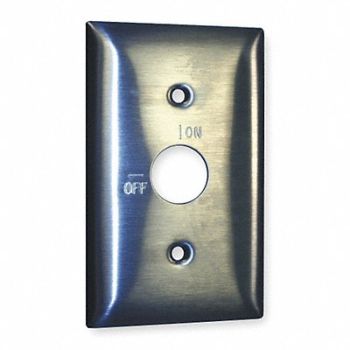 HUBBELL Barrel Key Wall Plate 1 Gang Silver, 1TJX1