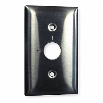 HUBBELL Barrel Key Wall Plate 1 Gang Silver, 1TJX2
