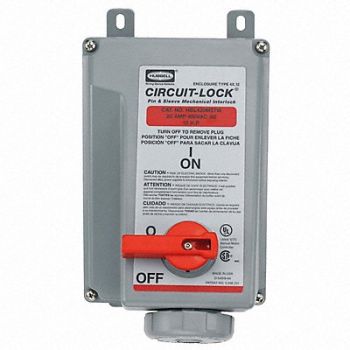 HUBBELL Mch Intrlk Device 3P4W 20 A 480V AC 10hp, 1TJZ3