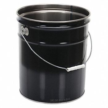 GRAINGER APPROVED Pail Steel Black Open Head, 1TMH6