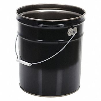 GRAINGER APPROVED Pail Steel Black Open Head, 1TMH7
