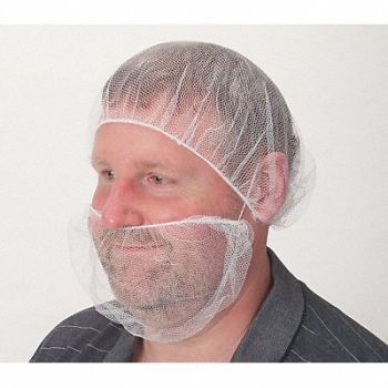CONDOR Beard Cover Head Strap White PK100, 1TTV5