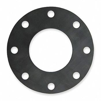 GRAINGER APPROVED Gasket Full Face 8 In Neoprene Black, 1TUT7