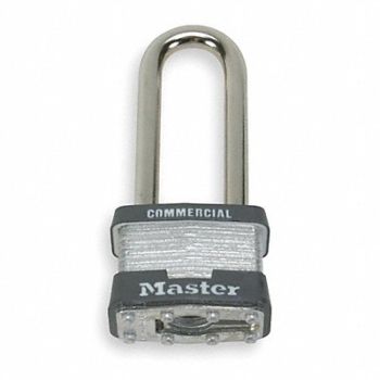 MASTER LOCK Keyed Padlock 3/4 in Rectangle Silver, 1U126
