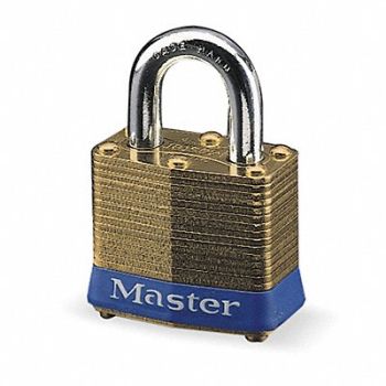 MASTER LOCK Keyed Padlock 5/8 in Rectangle Gold, 1U171