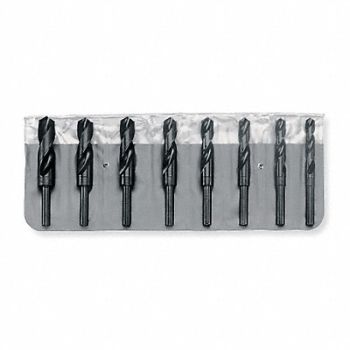 CHICAGO-LATROBE Reduced Shank Drill Set 8pc HSS, 1V693