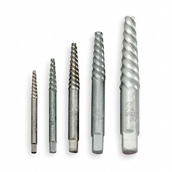 CHICAGO-LATROBE Screw Extractor Set 5pc HCS Pouch, 1U296