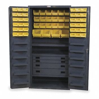 DURHAM MFG K4934 Bin Cabinet Gray 72 x36 x24 58YllwBns, 1UBK1