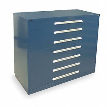 VIDMAR Mod Drawer Cab 59 H 7 Drawer Dark Blue, 1UBR8