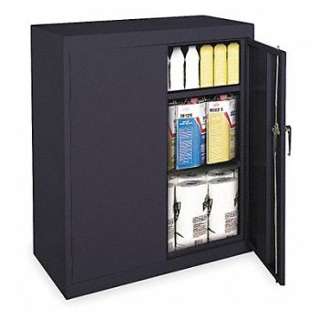 GRAINGER APPROVED F8662 Storage Cabinet 42 x36 x18 Black 2Shlv, 1UFC4