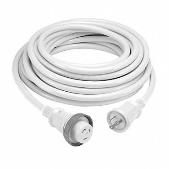 HUBBELL WIRING DEVICE-KELLEMS Ltd Ext Crd 50ft 10Ga 30A STW Wht, 1UKB1